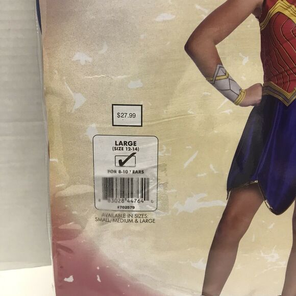 NWT Wonder Woman WW84 Cosplay Dress Up Costume GIRLS LARGE 12 - 14 Superhero - Picture 2 of 5